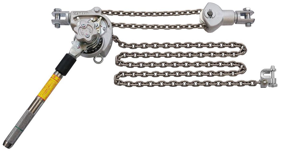Hoist, ratchet, chain, 2T, 20kN, 480mm 2m pull, torque handle, hook